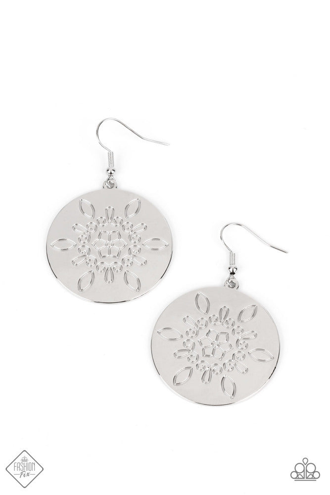 Tidal Taste Silver Earrings - Paparazzi Accessories