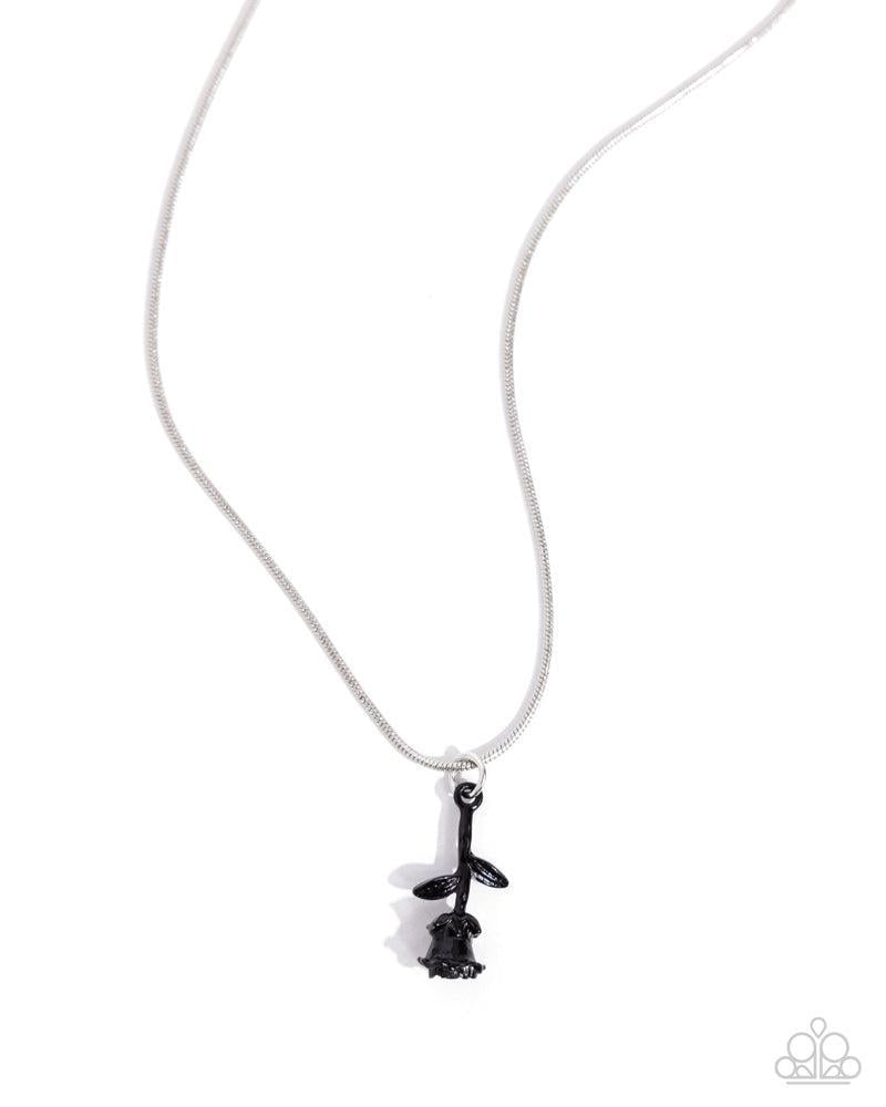 Tippy ROSE Black Necklace - Paparazzi Accessories