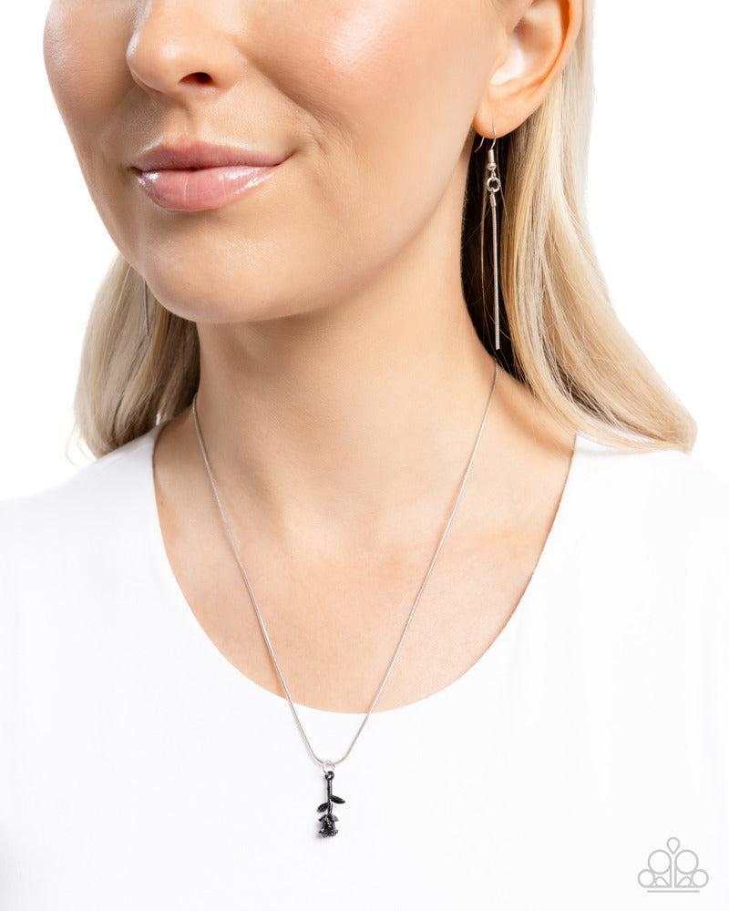 Tippy ROSE Black Necklace - Paparazzi Accessories