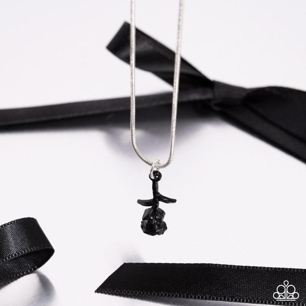 Tippy ROSE Black Necklace - Paparazzi Accessories