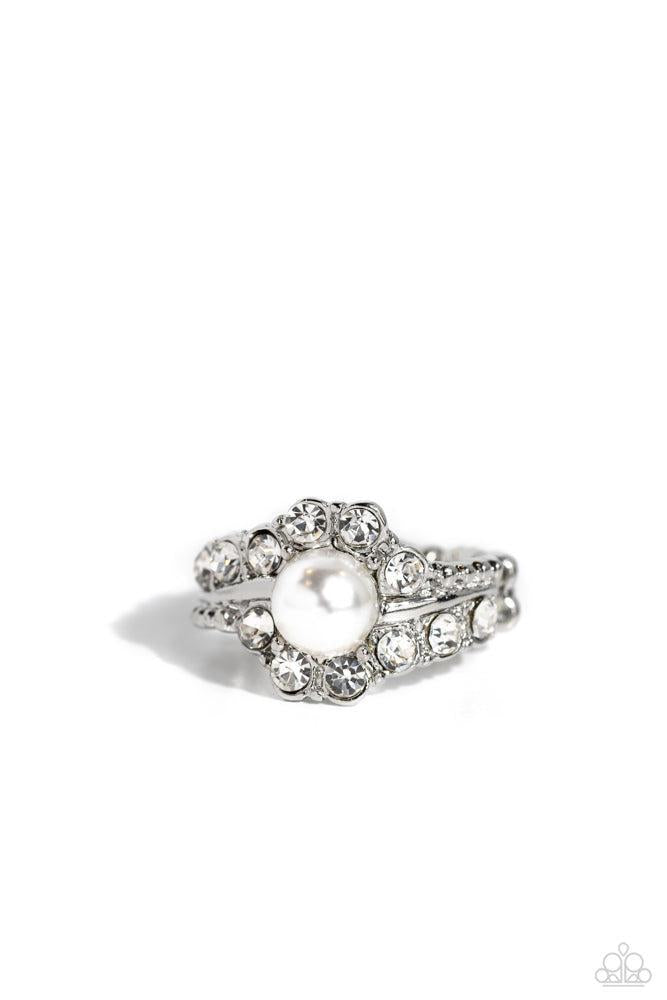 Titanic Tango White Ring - Paparazzi Accessories
