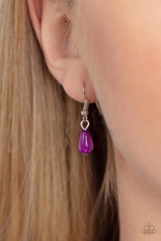 Totally Trolling Purple Necklace - Paparazzi Accessories - free matching earrings -CarasShop.com - Paparazzi Jewelry by Cara Jewels