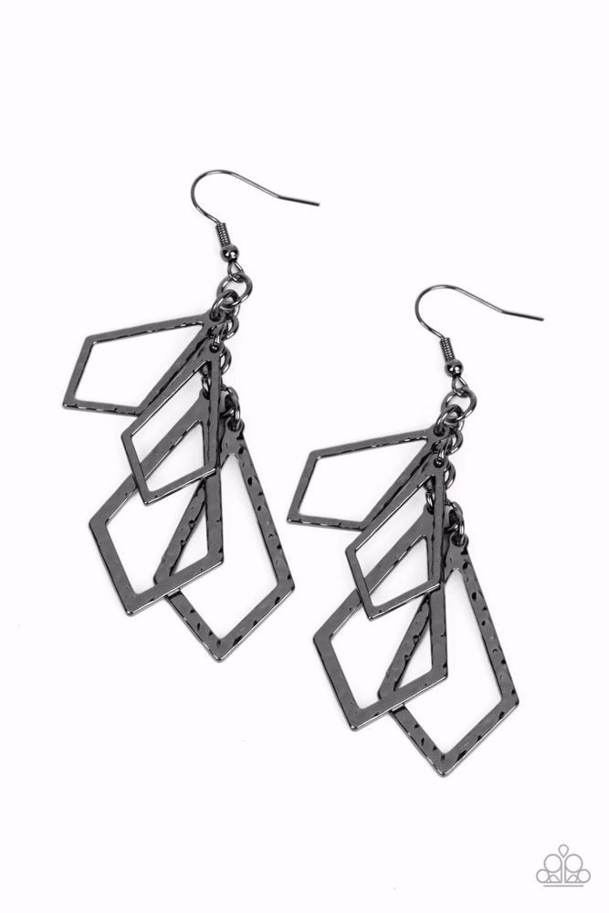 Totally TERRA-ific Black Earrings - Paparazzi Accessories