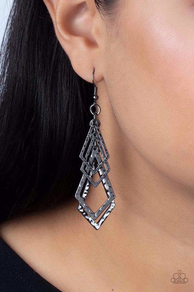 Totally TERRA-ific Black Earrings - Paparazzi Accessories