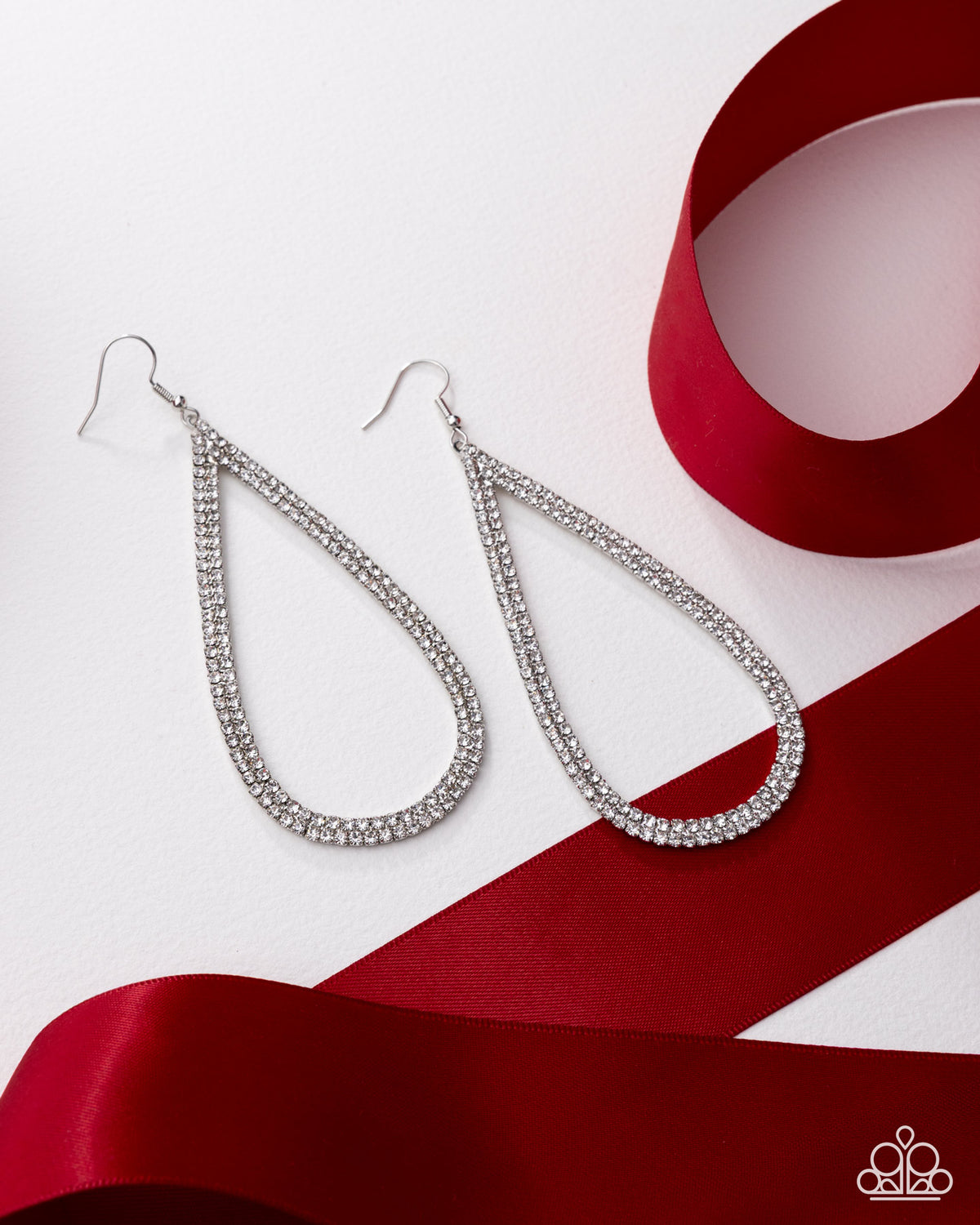 Traditional Twinkle White Rhinestone Earrings - Paparazzi Accessories