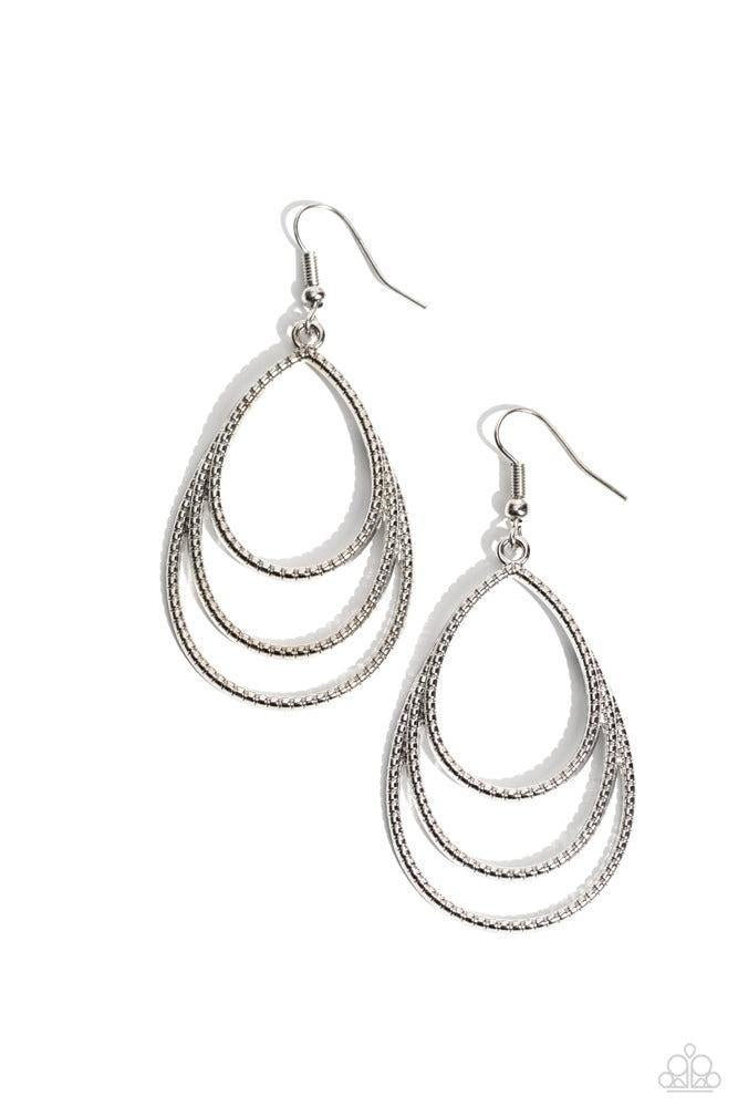 Trendy TIER-Drops Silver Earrings - Paparazzi Accessories