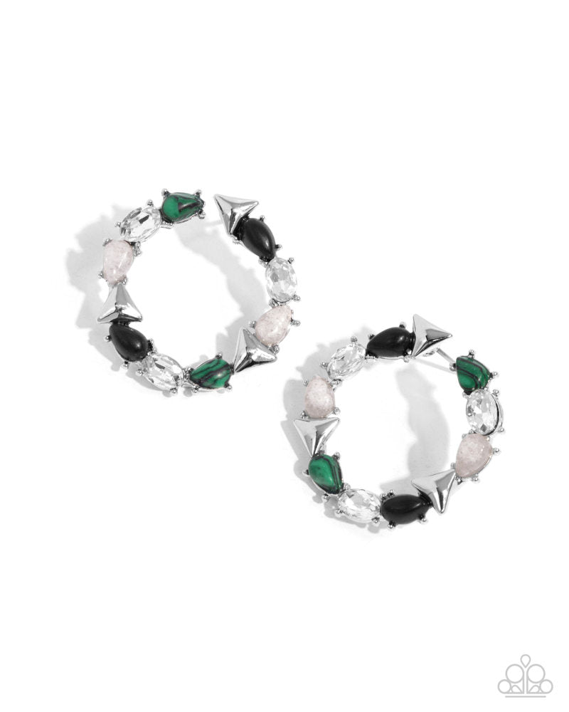 Triangular Talent Green Earrings - Paparazzi Accessories