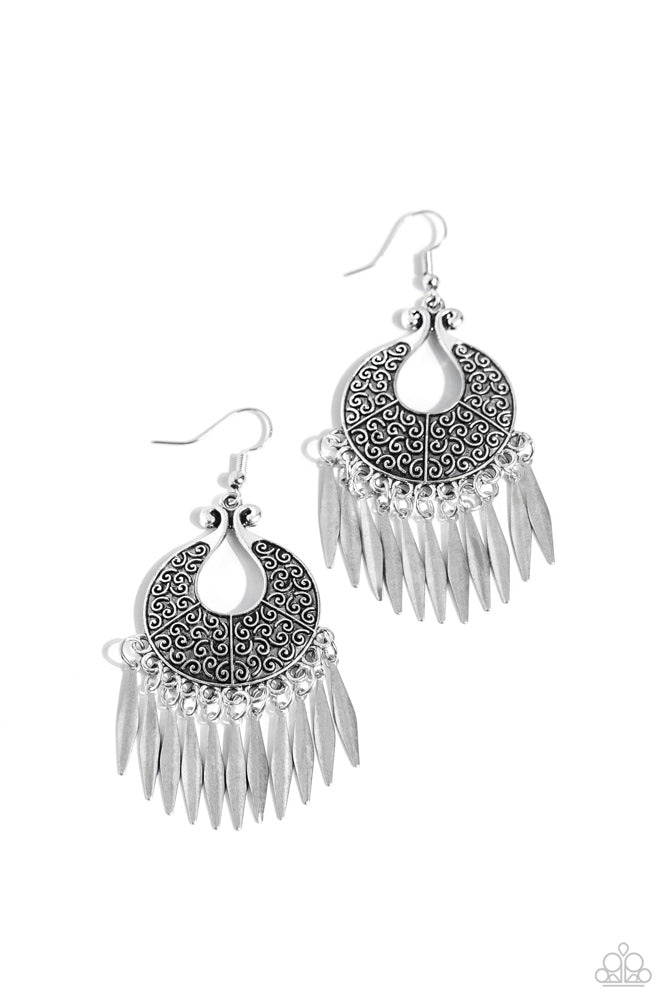 Tribal Charm Silver Earrings - Paparazzi Accessories