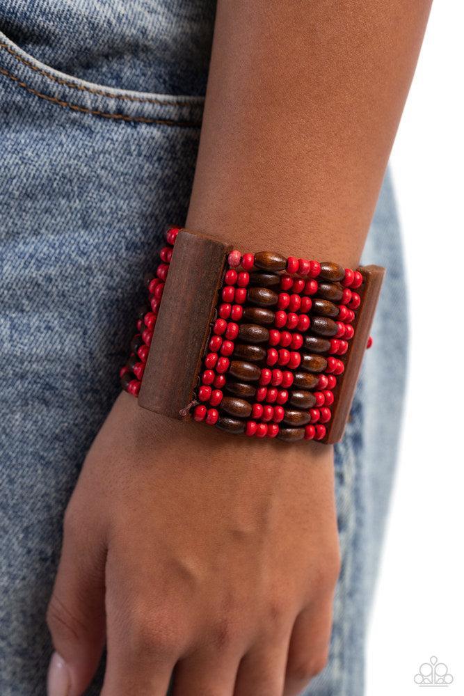 Tropical Takeover Red Bracelet - Paparazzi Accessories