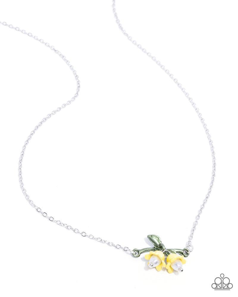 Tulip Drops Yellow Necklace - Paparazzi Accessories