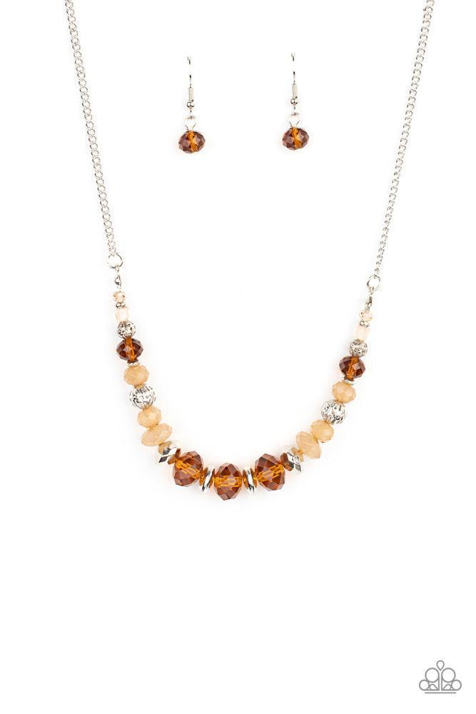 Turn Up the Tea Lights Brown Necklace - Paparazzi Accessories