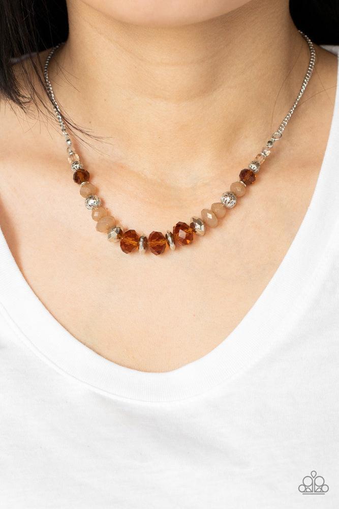 Turn Up the Tea Lights Brown Necklace - Paparazzi Accessories