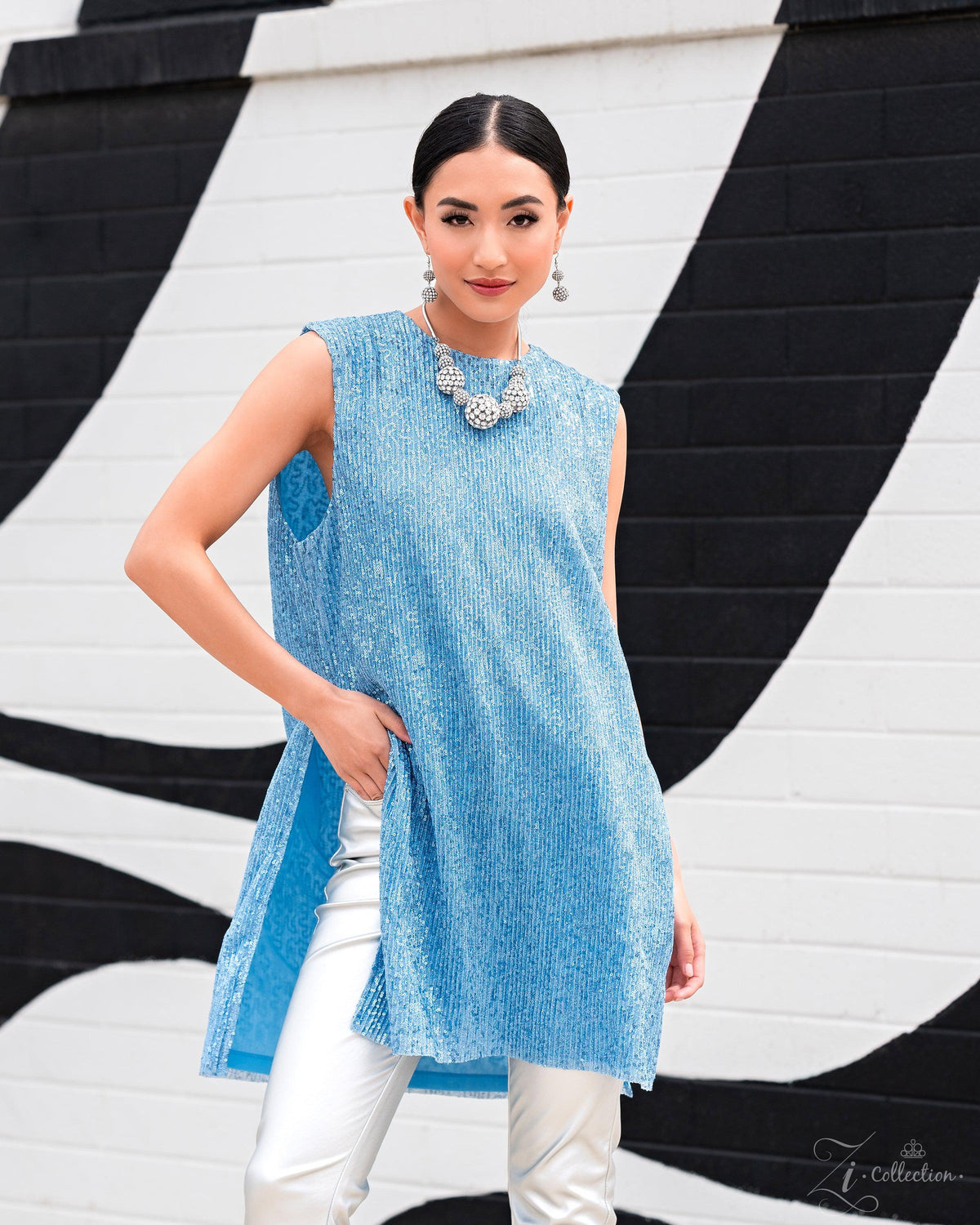 Undaunted 2023 Zi Collection Necklace - Paparazzi Accessories stylized on model in casual dress - CarasShop.com - Paparazzi Jewelry by Cara Jewels