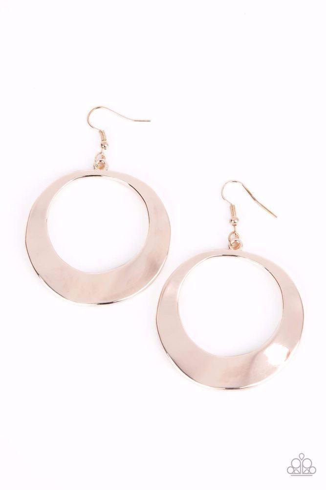 Urban Eclipse Rose Gold Earrings - Paparazzi Accessories