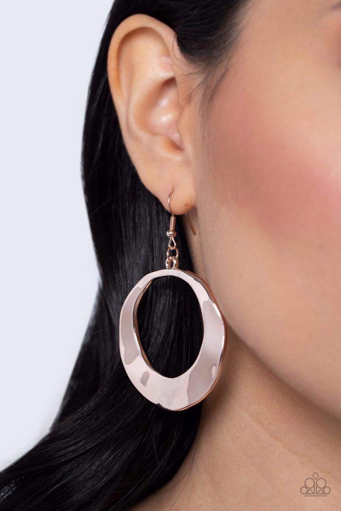 Urban Eclipse Rose Gold Earrings - Paparazzi Accessories