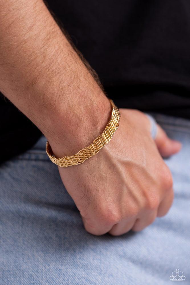 Urban Zone Men's Gold Cuff Bracelet - Paparazzi Accessories