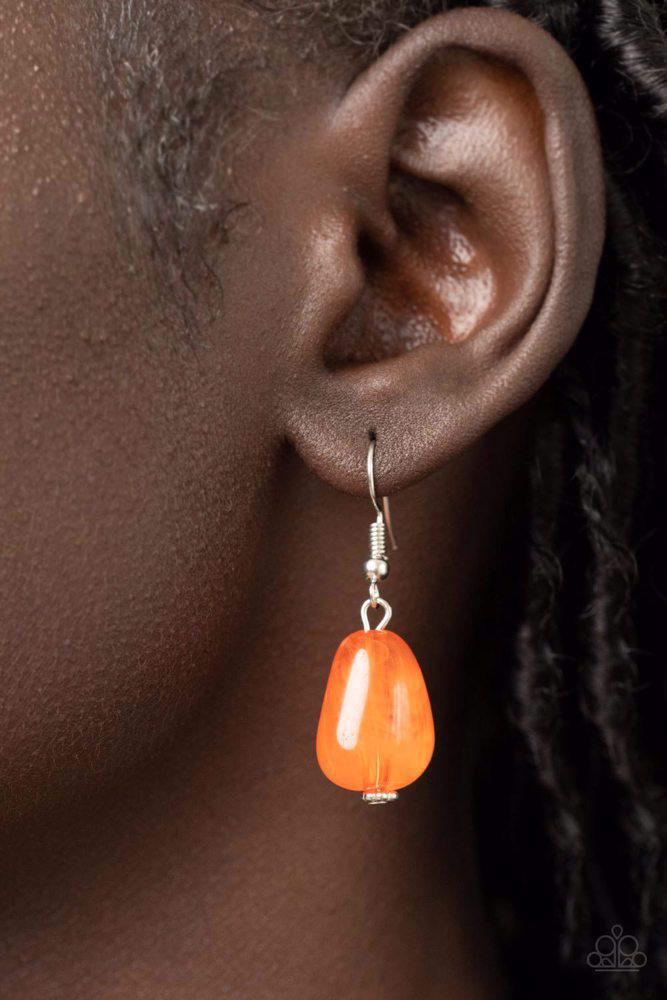 Venetian Vacation Orange Necklace - Paparazzi Accessories - free matching earrings -CarasShop.com - Paparazzi Jewelry by Cara Jewels