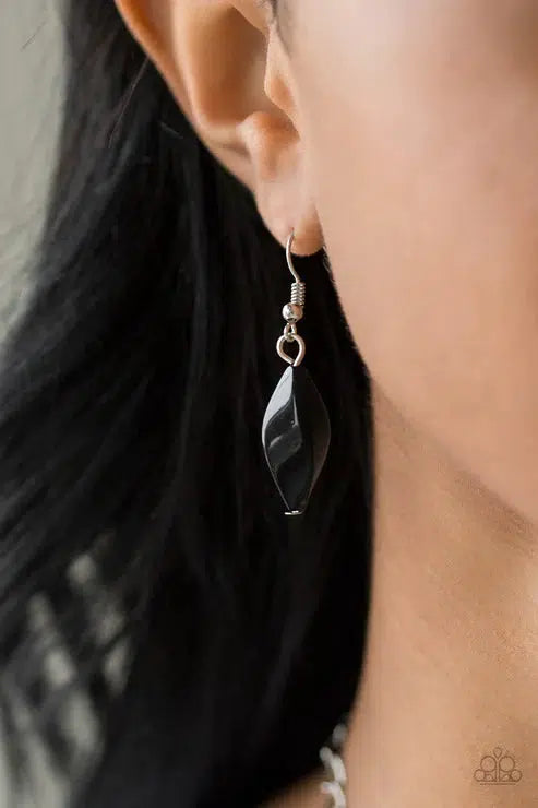 Venturous Vibes Black Necklace - Paparazzi Accessories - free matching earrings -CarasShop.com - Paparazzi Jewelry by Cara Jewels