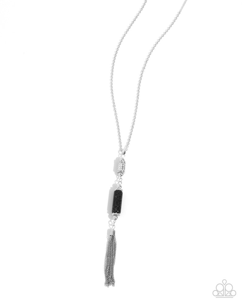 Vertical Vacation Black Necklace - Paparazzi Accessories