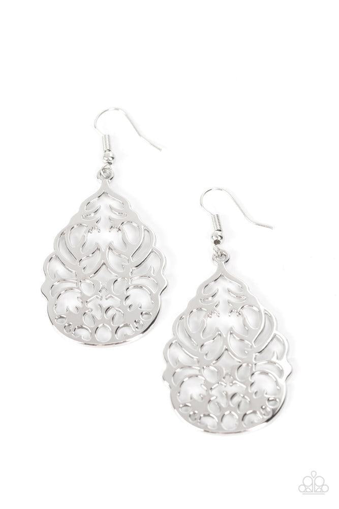 Vineyard Vista Silver Earrings - Paparazzi Accessories