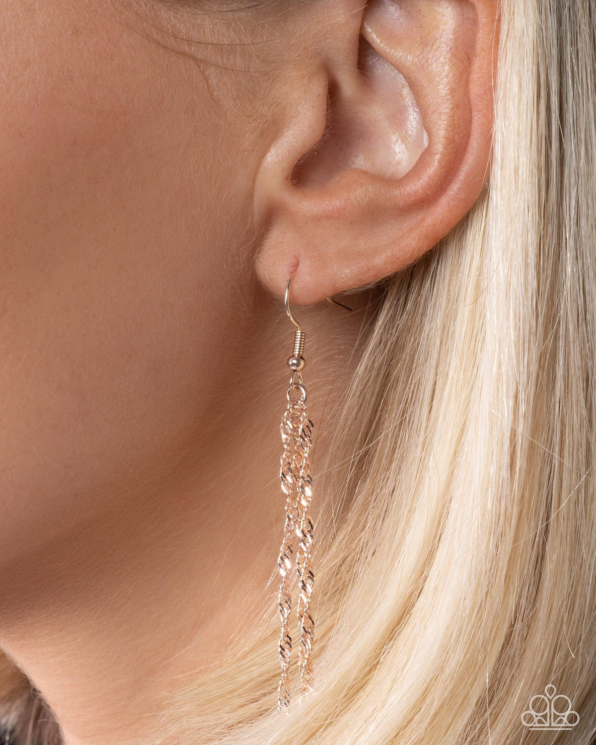 Vintage Flair Rose Gold Heart Necklace - Paparazzi Accessories - free matching earrings - CarasShop.com - Paparazzi Jewelry by Cara Jewels