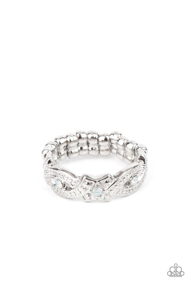 Vintage Elegance White Ring - Paparazzi Accessories