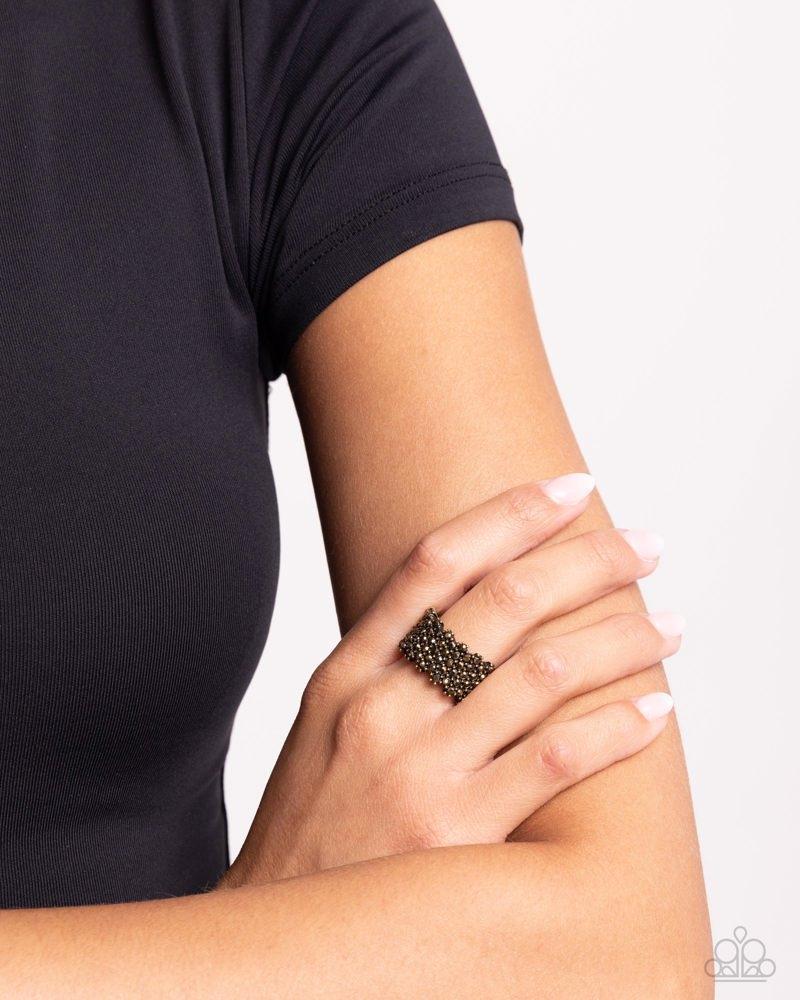 Vividly Vertical Brass Ring - Paparazzi Accessories