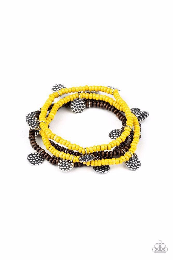 WOODn't Count It Yellow Bracelet - Paparazzi Accessories