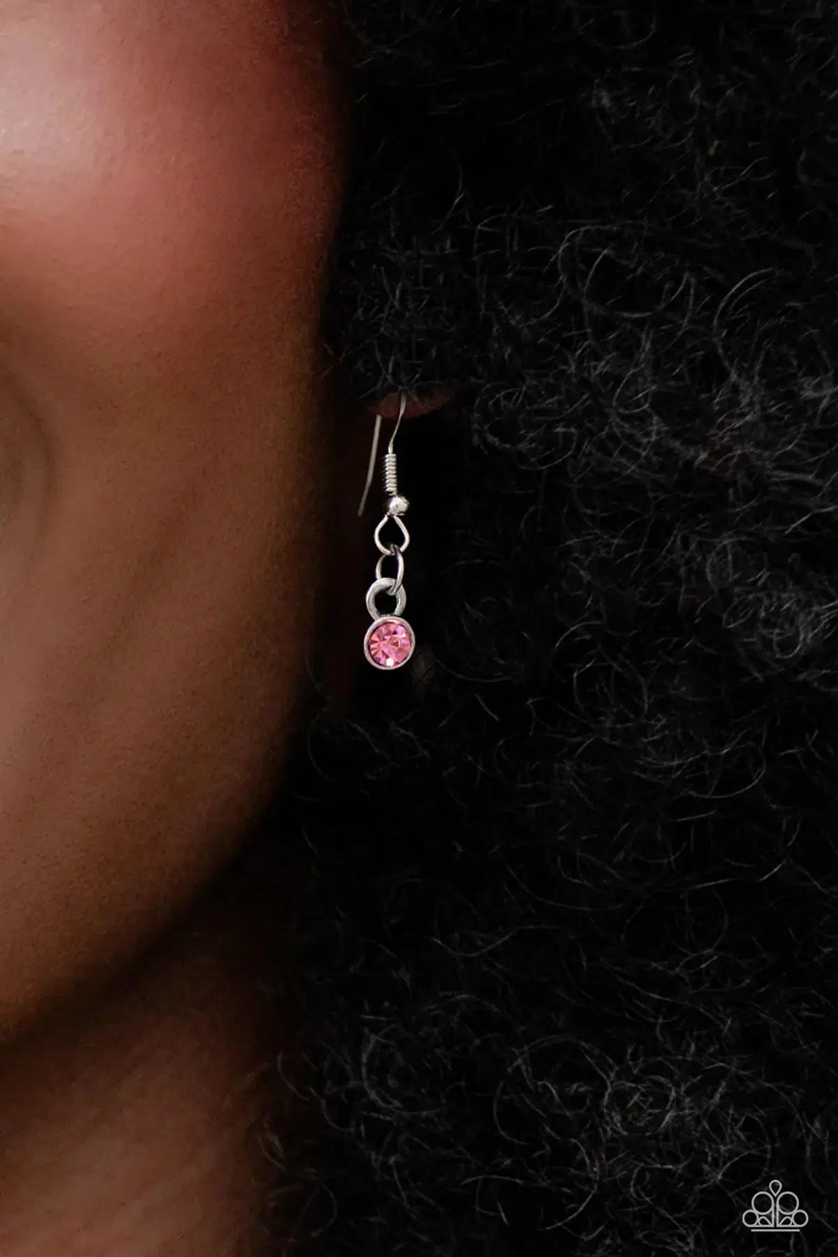 Well-Mannered Whimsy Pink Flower Necklace - Paparazzi Accessories - free matching earrings -CarasShop.com - Paparazzi Jewelry by Cara Jewels