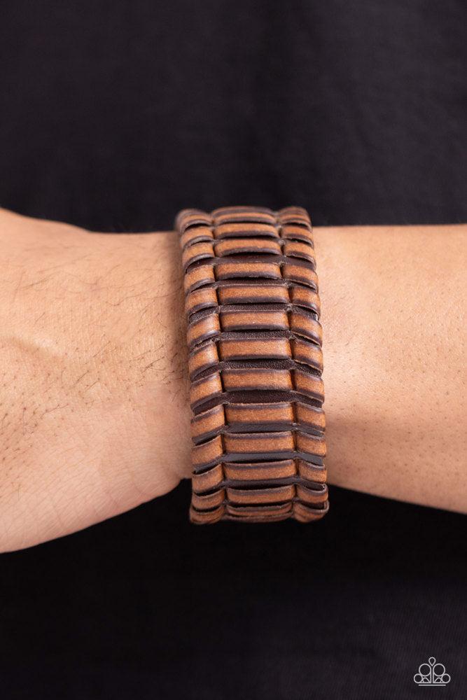 Western WRAP-ture Brown Bracelet - Paparazzi Accessories