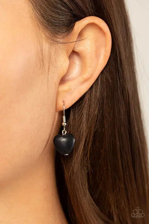 Wholeheartedly Whimsical Black Necklace - Paparazzi Accessories - free matching earrings -CarasShop.com - Paparazzi Jewelry by Cara Jewels