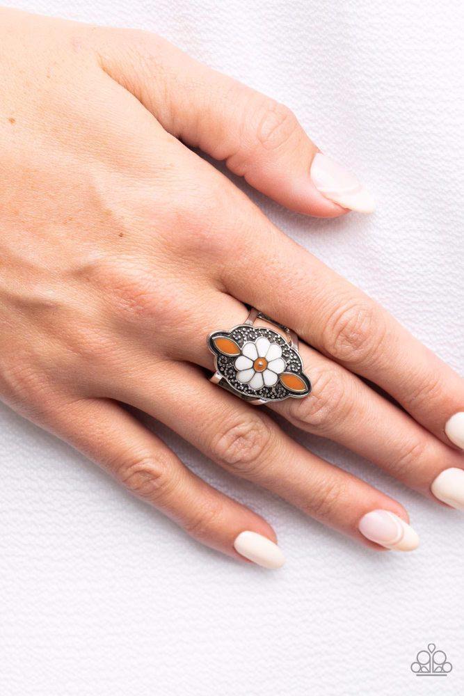 Wildflower Walkabout White Ring - Paparazzi Accessories