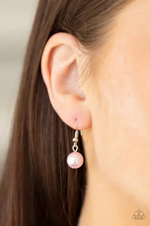 Woman Of The Century Pink Pearl Necklace - Paparazzi Accessories - free matching earrings -CarasShop.com - Paparazzi Jewelry by Cara Jewels
