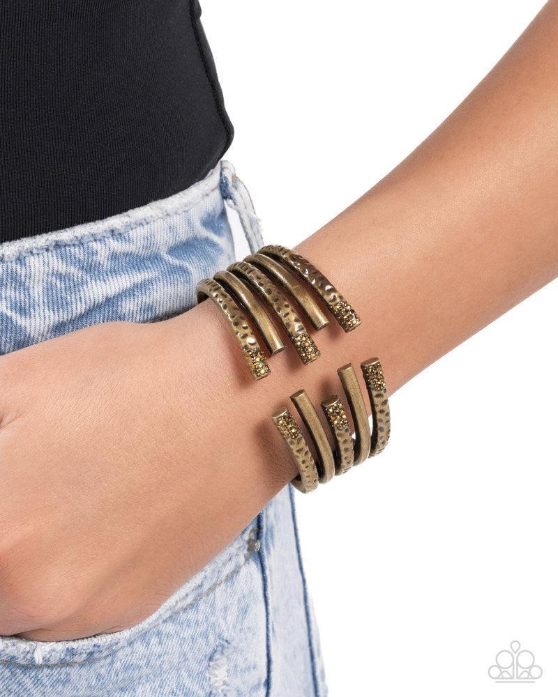 Working Wraparound Brass Bracelet - Paparazzi Accessories