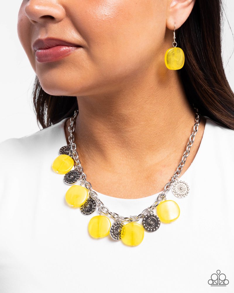 Worthwhile Wheels Yellow Necklace - Paparazzi Accessories