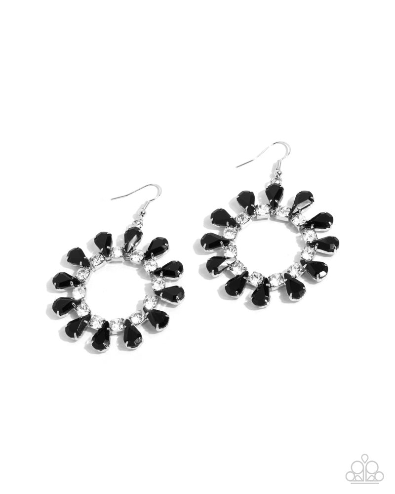 Wreathed Wish Black Earrings - Paparazzi Accessories