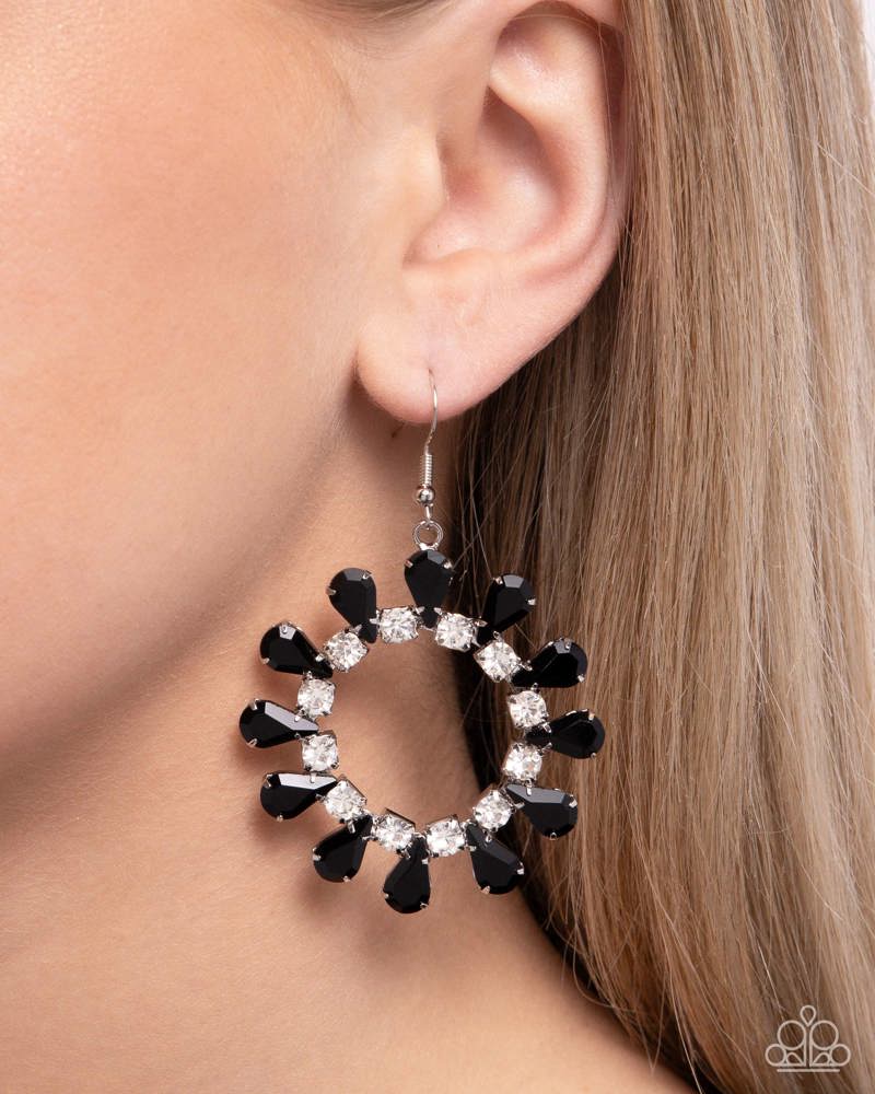 Wreathed Wish Black Earrings - Paparazzi Accessories