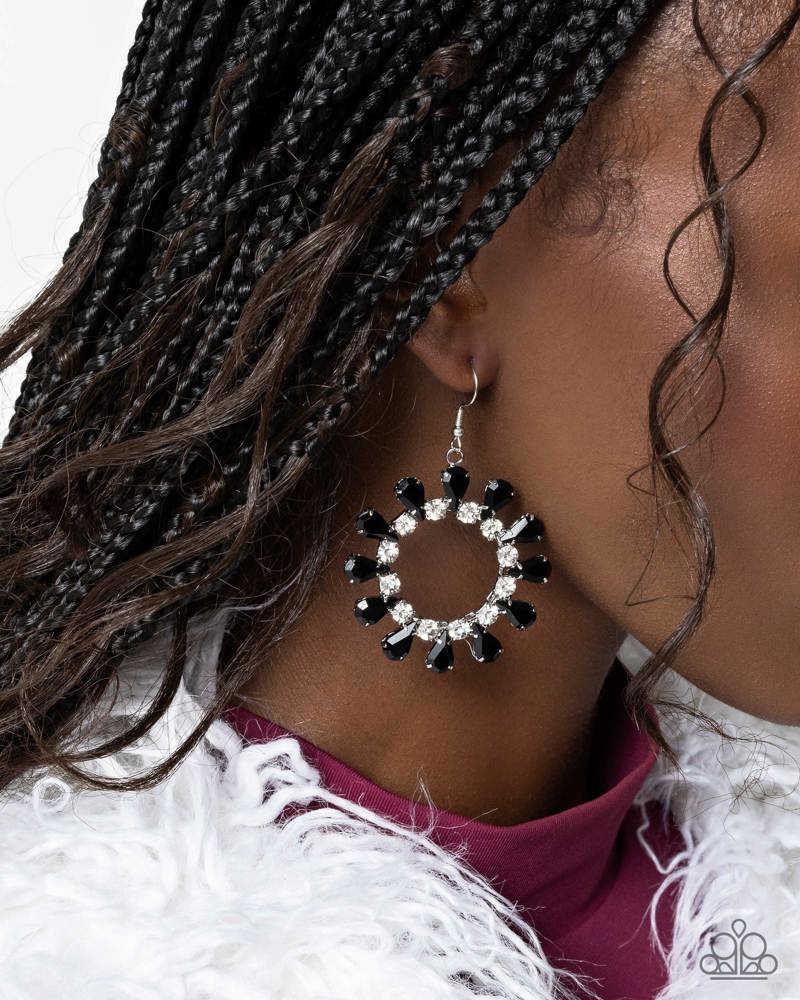 Wreathed Wish Black Earrings - Paparazzi Accessories
