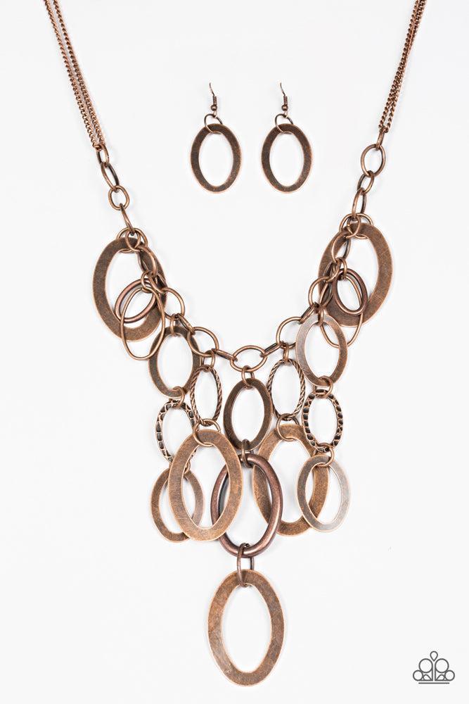 A Copper Spell Copper Necklace - Paparazzi Accessories- lightbox - CarasShop.com - Paparazzi Jewelry by Cara Jewels