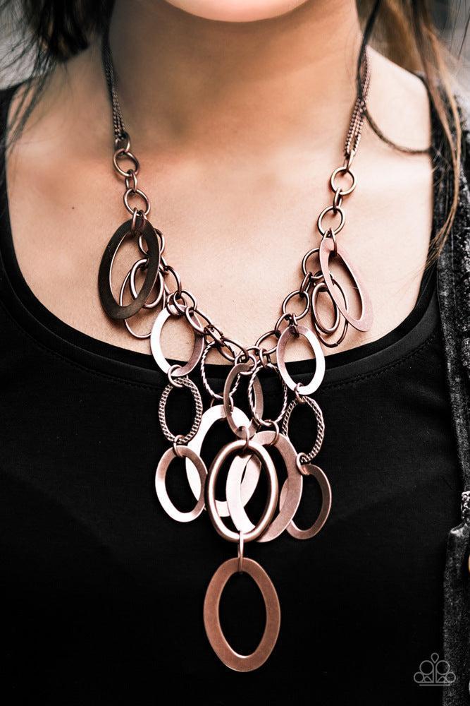 A Copper Spell Copper Necklace - Paparazzi Accessories- lightbox - CarasShop.com - Paparazzi Jewelry by Cara Jewels