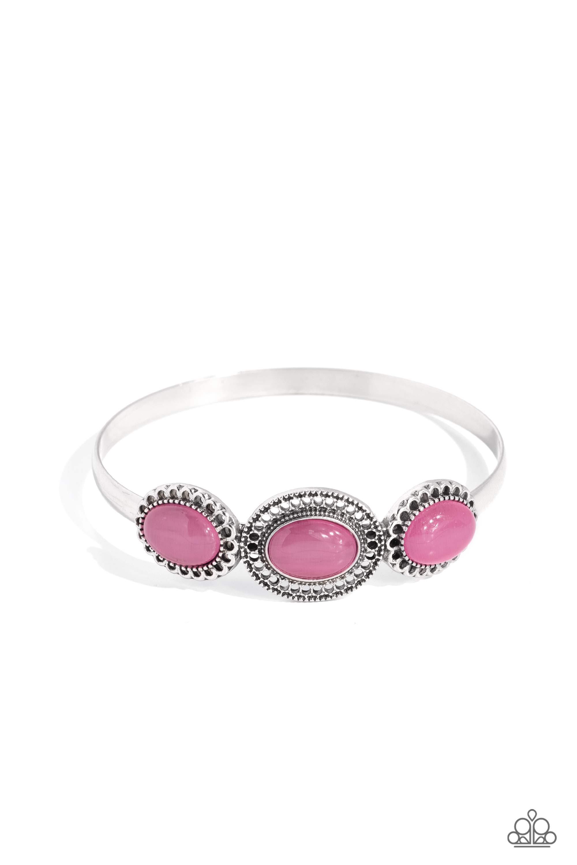 A DAYDREAM Come True Pink Cat's Eye Stone Bangle Bracelet - Paparazzi Accessories- lightbox - CarasShop.com - Paparazzi Jewelry by Cara Jewels