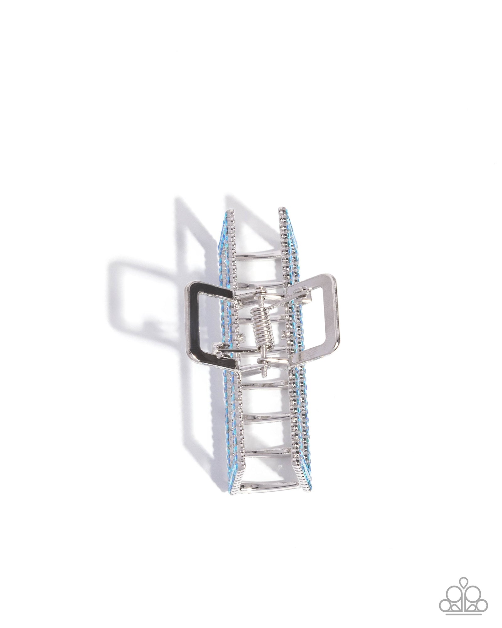 A Glittery Example Blue Rhinestone Hair Claw Clip - Paparazzi Accessories- lightbox - CarasShop.com - Paparazzi Jewelry by Cara Jewels