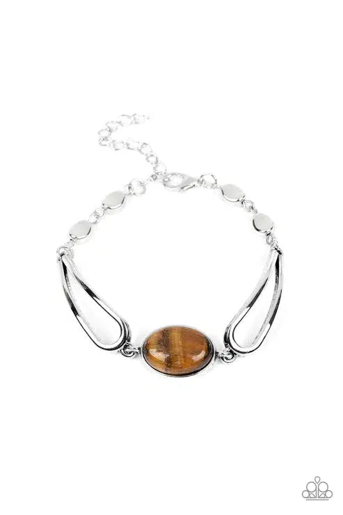 A Quarter Past ZEN Brown Bracelet - Paparazzi Accessories- lightbox - CarasShop.com - Paparazzi Jewelry by Cara Jewels