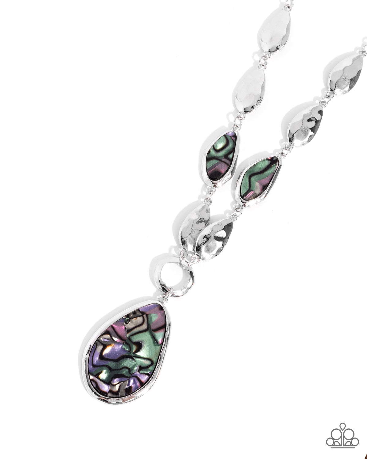 Abstract Abalone Multi & Silver Necklace - Paparazzi Accessories- lightbox - CarasShop.com - Paparazzi Jewelry by Cara Jewels
