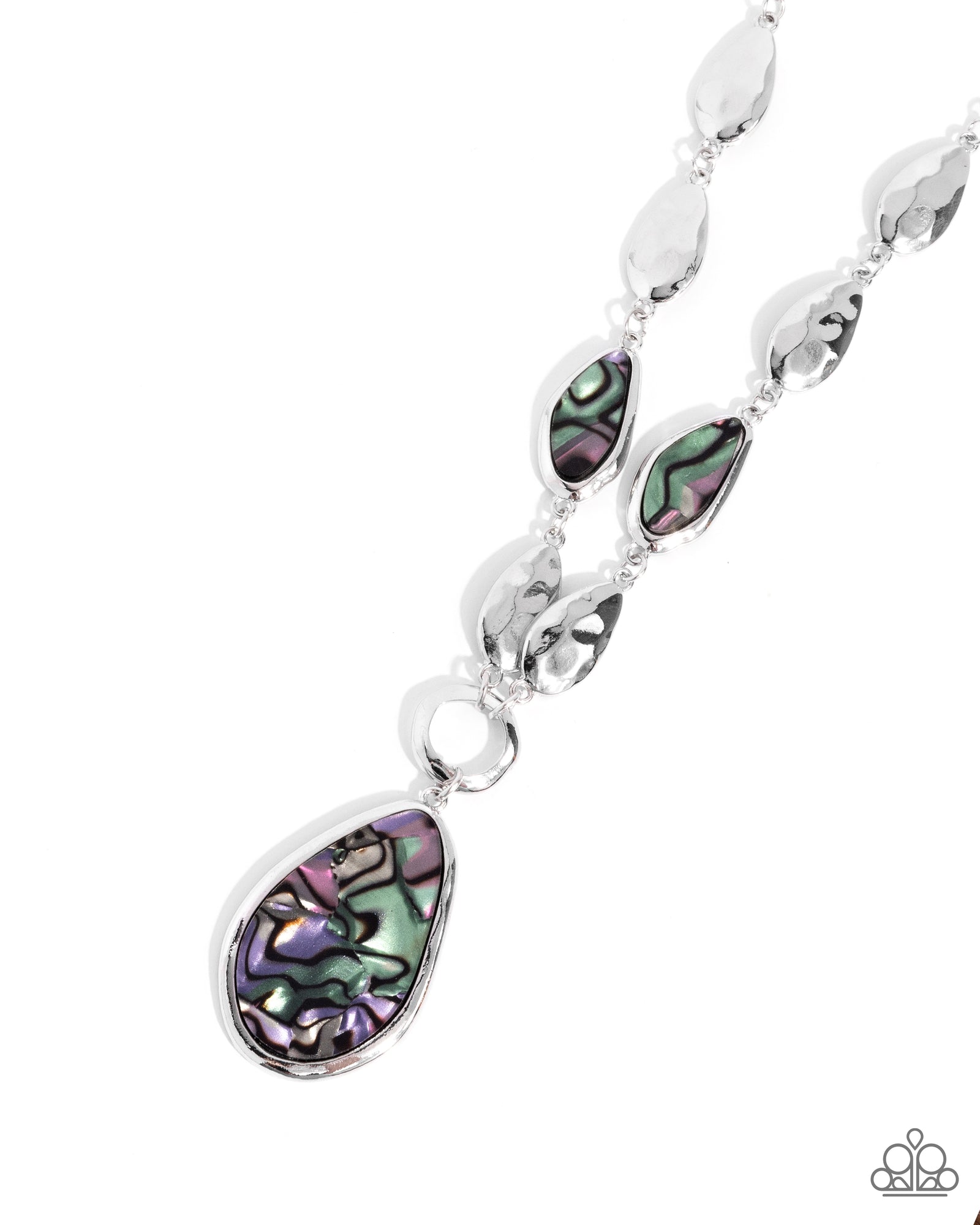 Abstract Abalone Multi & Silver Necklace - Paparazzi Accessories- lightbox - CarasShop.com - Paparazzi Jewelry by Cara Jewels