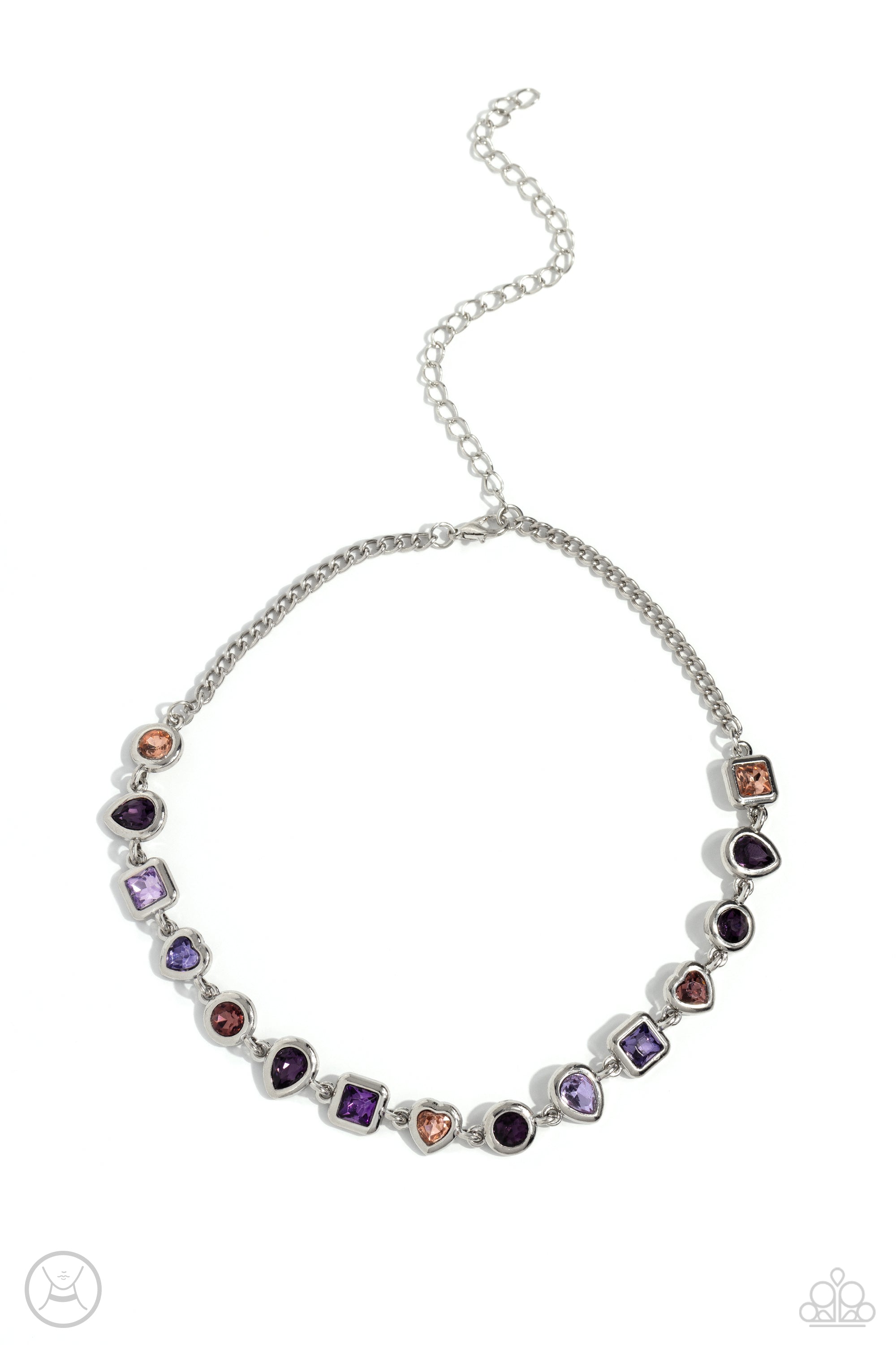 Abstract Admirer Purple Rhinestone Choker Necklace - Paparazzi Accessories- lightbox - CarasShop.com - Paparazzi Jewelry by Cara Jewels