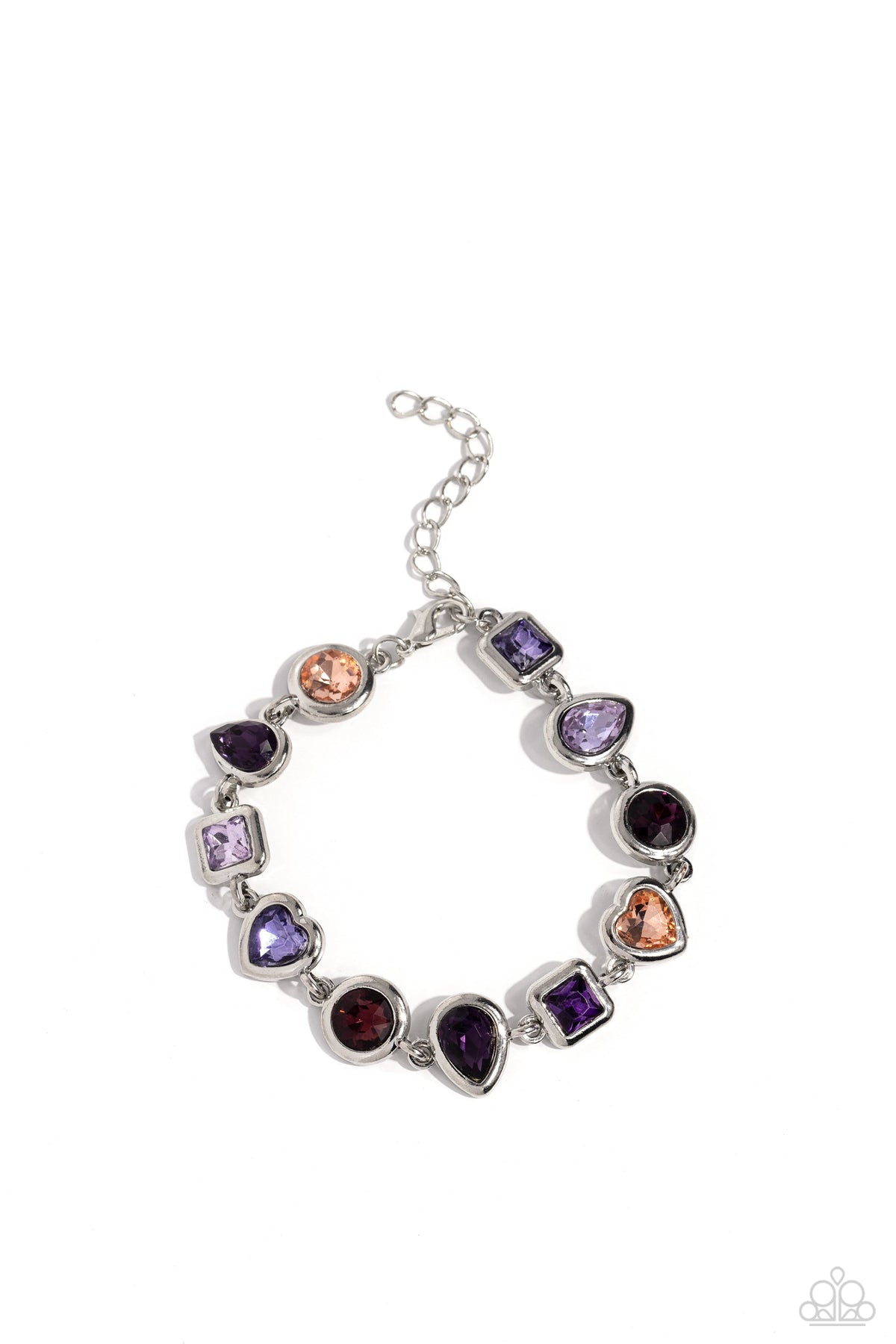 Actively Abstract Purple Rhinestone Bracelet - Paparazzi Accessories- lightbox - CarasShop.com - Paparazzi Jewelry by Cara Jewels