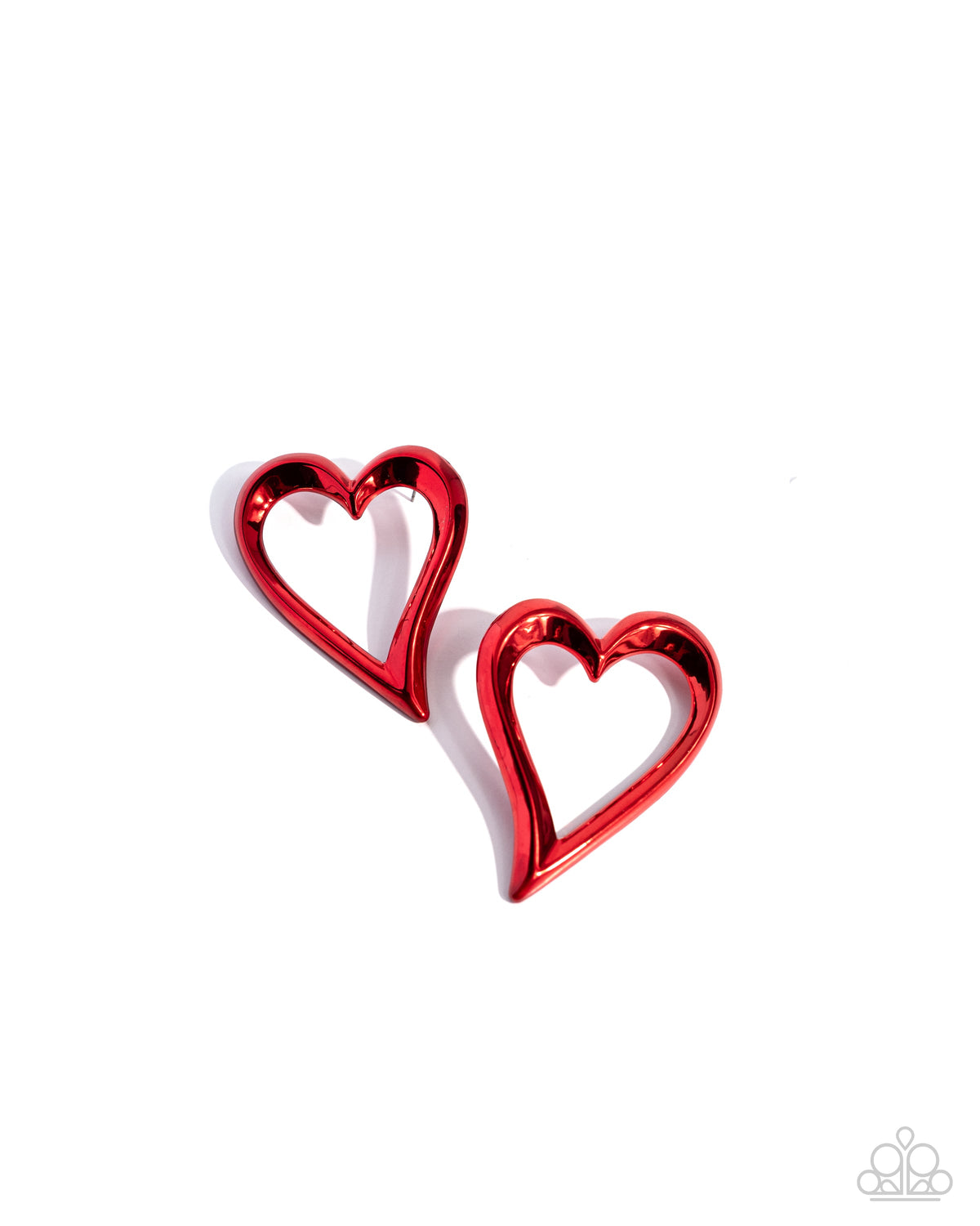 Admirable Acclaim Red Heart Earrings - Paparazzi Accessories- lightbox - CarasShop.com - Paparazzi Jewelry by Cara Jewels