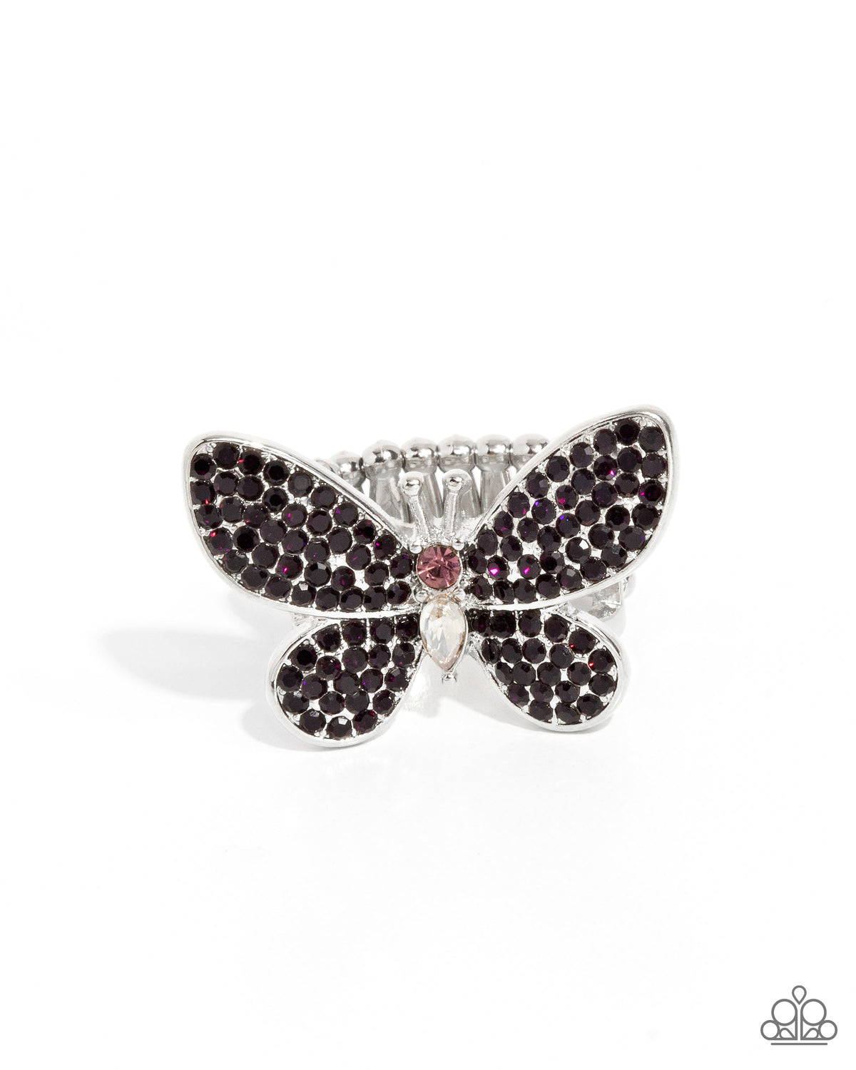 Admirable Ascension Purple Rhinestone Butterfly Ring - Paparazzi Accessories- lightbox - CarasShop.com - Paparazzi Jewelry by Cara Jewels