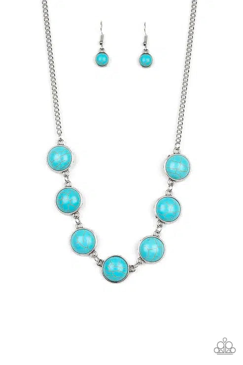 Adobe Attitude Turquoise Blue Necklace - Paparazzi Accessories- lightbox - CarasShop.com - Paparazzi Jewelry by Cara Jewels